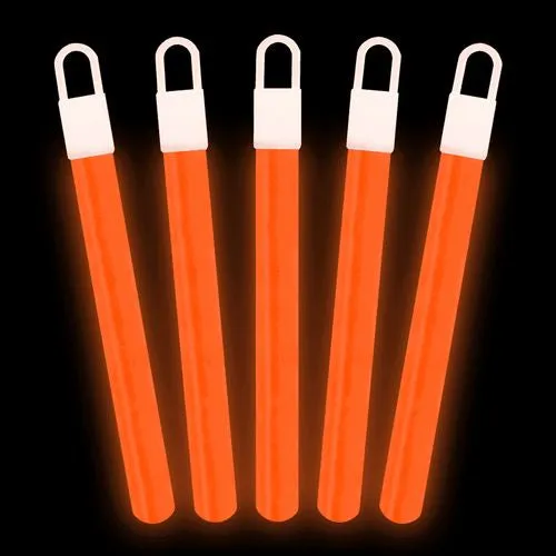 4 Inch Premium Orange Glow Sticks - Pack of 25