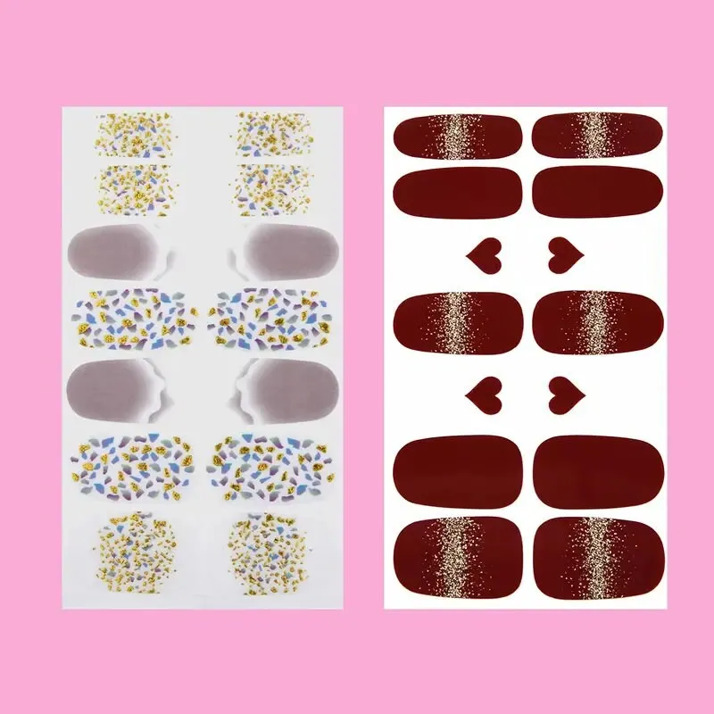 Nail Art Polish Stickers Strips Set With 1 Pcs Nail File | Self-Adhesive Nail Wraps Decals | Manicure Kit For Women Home DIY And Salon