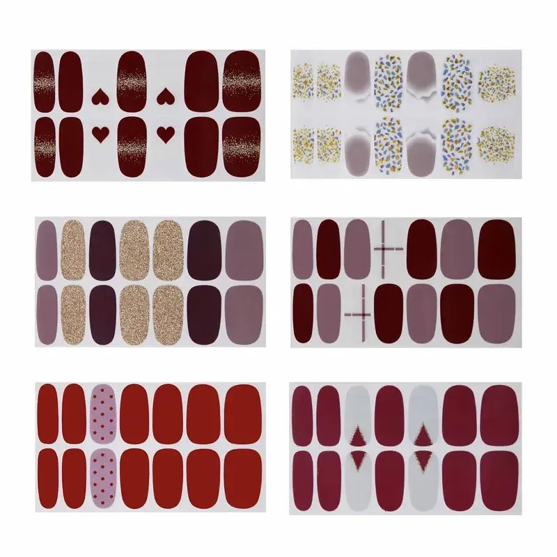 Nail Art Polish Stickers Strips Set With 1 Pcs Nail File | Self-Adhesive Nail Wraps Decals | Manicure Kit For Women Home DIY And Salon