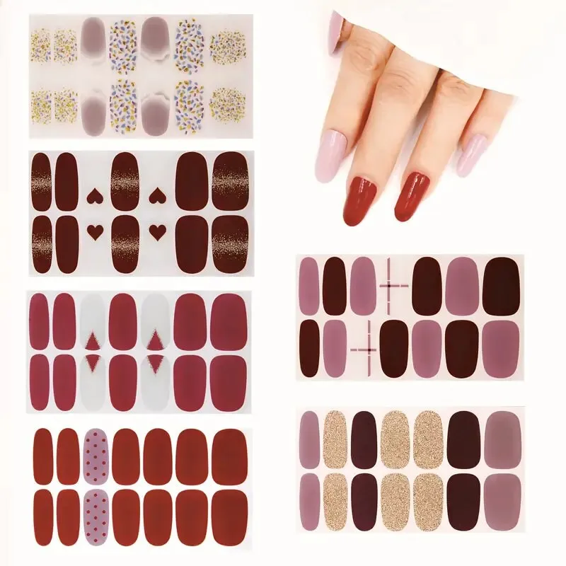Nail Art Polish Stickers Strips Set With 1 Pcs Nail File | Self-Adhesive Nail Wraps Decals | Manicure Kit For Women Home DIY And Salon