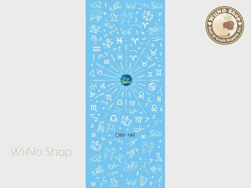 Zodiac Water Slide Nail Art Decals - 1 pc (DS-180)